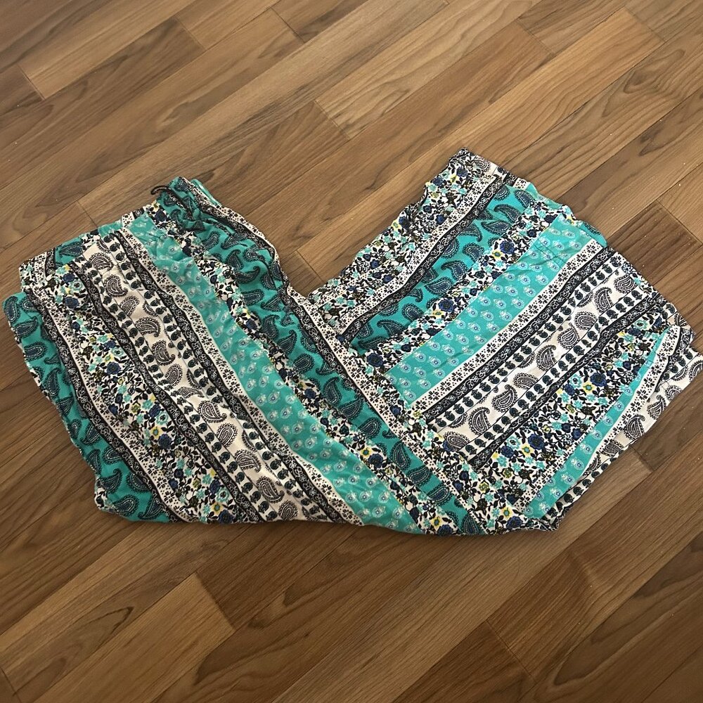 Cute Wide Leg Cropped Pants, Size 1x